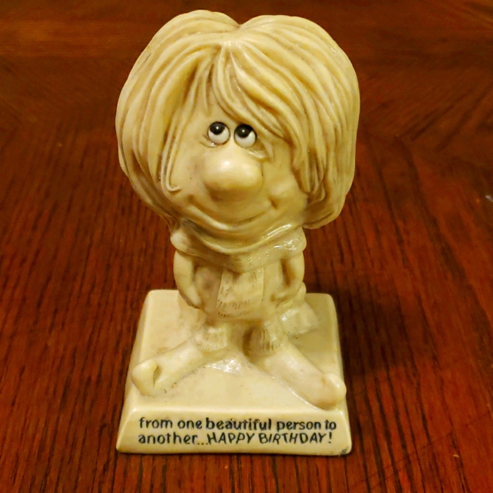 Vintage 1970 Russ Wallace Berrie Happy Bday Figure